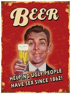 Beer   Helping Ugly People Steel Wall Sign from England (og 2015 
