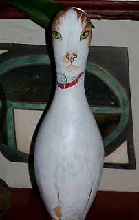 CUSTOM Hand PAINTED Bowling Pin of your CAT any pet portrait authentic 
