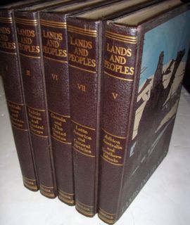 lands and peoples 1960 5 volume set the grolier society
