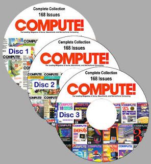 Compute! Magazine Complete Collection on 3 DVDs Commodore C64 Amiga 