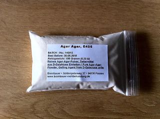 100 g 100 % Agar Powder, E406, natural geling agent, NON GMO