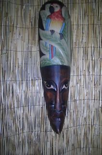 parrot man mask wooden bar pool wall art home decor