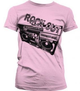   Boombox Rock And Roll Music Old School Funny Stereo  Juniors T shirt