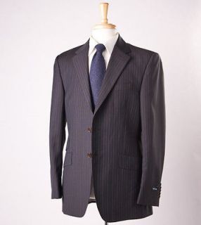 NWT $1845 PAUL SMITH Mainline Chocolate Brown Blue Stripe Wool Suit 40 