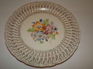 Collector Plate Flowers Nasco Canterbury Gold 22 kt Gold USA
