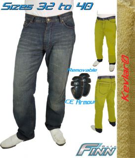   Washed Denim Full 450gsm Knitted Kevlar Lined Motorcycle Pants Jeans