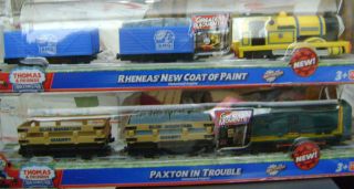 THOMAS FRIENDS TRACKMASTER PAXTON IN TROUBLE & RHENEAS COAT OF PAINT 