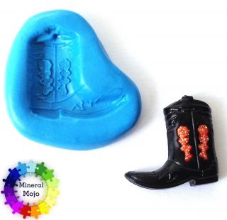 New Cowboy Boot Silicone Mould for Cupcake Card Toppers, Fimo 