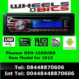 pioneer deh 1500ubb car stereo cd  front usb aux