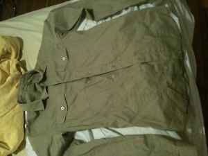 men s prada tan military shirt