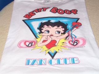 betty boop fan club vintage 1986 white rare t shirt