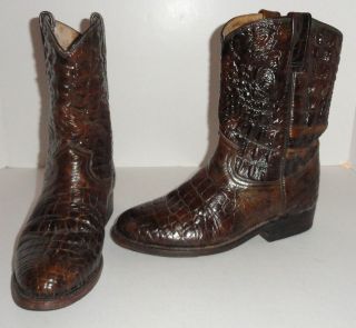 Rudel Mens #42201 Roper Western Brown Leather Boots Size 6 E