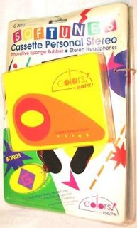 Yellow GPX Portable Personal Stereo Cassette Player, Auto Stop +Bonus 
