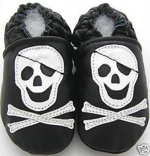 shoeszoo soft leather baby shoes pirate black 6 12m