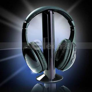   in 1 Wireless Headphone Earphone Black for MP3/MP4 PC TV CD FM Radio
