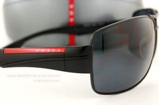 New Prada Sport Linea Rossa Sunglasses PS 53N 53NS 1BO 5Z1 BLACK 