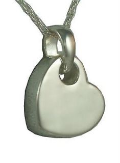 Cremation Heart Plain Sideway urn necklace jewelry free chain simple