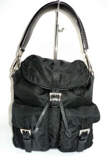 Authentic PRADA Backpack / Rucksack Style Shoulder Bag, Black 