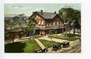 rutland vt railroad union station train depot 1910 postcard time