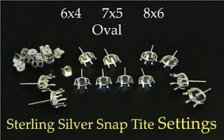 sterling silver snap tite settings in Jewelry & Watches