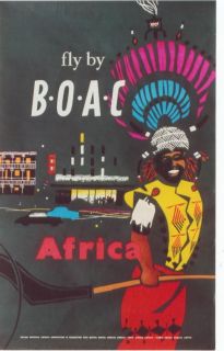 original vintage poster africa costumes progress boac from switzerland 