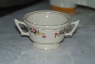 Vintage Sovereign Potters Earthenware China Sugar Bowl Made Canada 