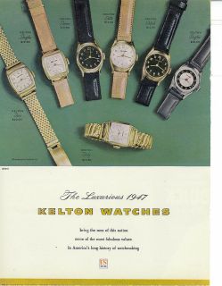 kelton watches vintage 1947 print ad  14
