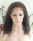 Lace Front 100% Indian Remy Human Hair Kinky Curl Wig 20 Curly 