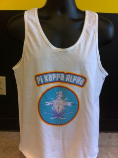 pi kappa alpha pike white tank top coat of arms
