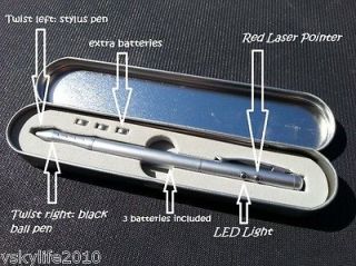   Light 4 in 1 Laser Pointer LED Torch PDA Stylus Ball Pen Presentation