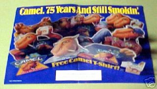 1988 joe camel cigarettes 75th b day fold out t shirt ad