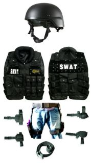 Tomb Raider Swat Police Airsoft Military Costume w/ Vest Helmet Leg 