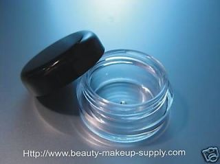   LOT OF 200 COSMETIC 5 GRAM JARS CONTAINERS w/ BLACK LIDS #5017