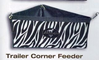 Professionals Choice Zebra Horse Trailer Corner Feeder with Snaps