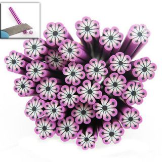 20 purple flower fimo polymer clay cane nail art 250037