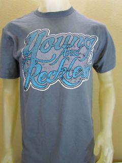 NWT Young and Reckless Cursive Script Skate Graphic T Shirt Gray Size 
