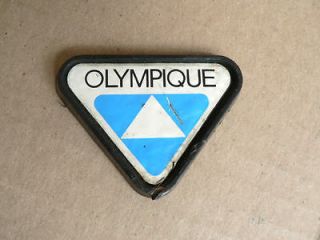   OLYMPIQUE OLY FUEL CAP TAG CREST VINTAGE SNOWMOBILE BOMBARDIER READ