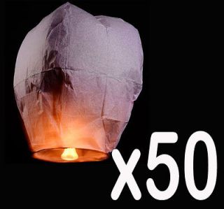 Pink Fire Sky Chinese Lanterns String Flying Floating Lamps 50 PCS 