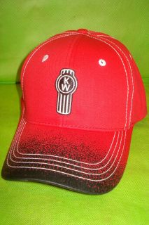 kenworth hat red with overspray solid cloth cap 