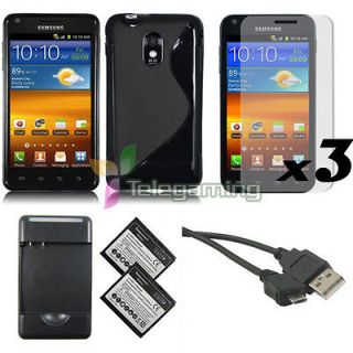 BLACK COVER CASE+Battery+CHARGER FOR Samsung Epic Galaxy S II 4G Touch 