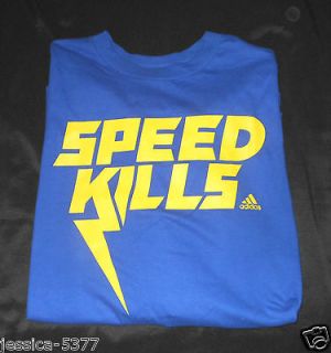 adidas mens blue longsleeve shirt nwt speed kills returns accepted