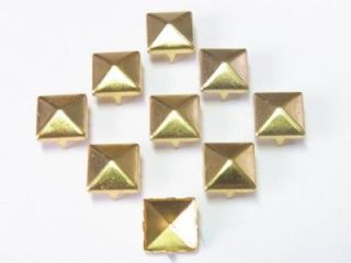 10mm Pyramid Studs Spots Spike Golden Punk Rock 100pcs Leather Craft 