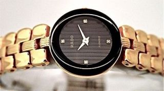 LADIES RADO FLORENCE WATCH R41766713 GOLD TONE BLACK DIAL NEW WITH 