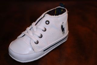 Baby Shoes Ralph Lauren Layette / University High Top Sneaker / Cream 