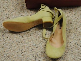 REPETTO Lime green Suede pistache Vanille Ballerine Lace Up Ballet NEW 