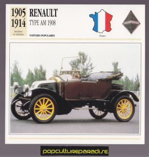 1905 1914 renault type am 1908 car french spec card