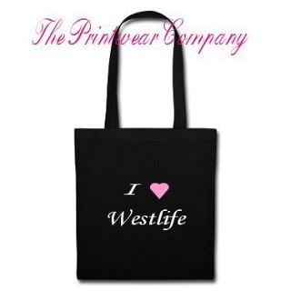 NEW I (HEART) LOVE WESTLIFE BLACK SHOPPING TOTE BAG £4.99 IDEAL GIFT 