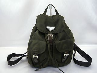 Authentic PRADA Classic Nylon Green Popular Backpack Bag Made In Italy