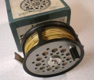 FINE BOXED SHARPES AQUAREX 4 SALMON REEL WITH FARLOW BWP CHECK 