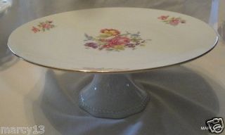 PRINCESS HOUSE FINE CHINA WHITE FLORAL PEDESTAL CAKE STAND HERITAGE 